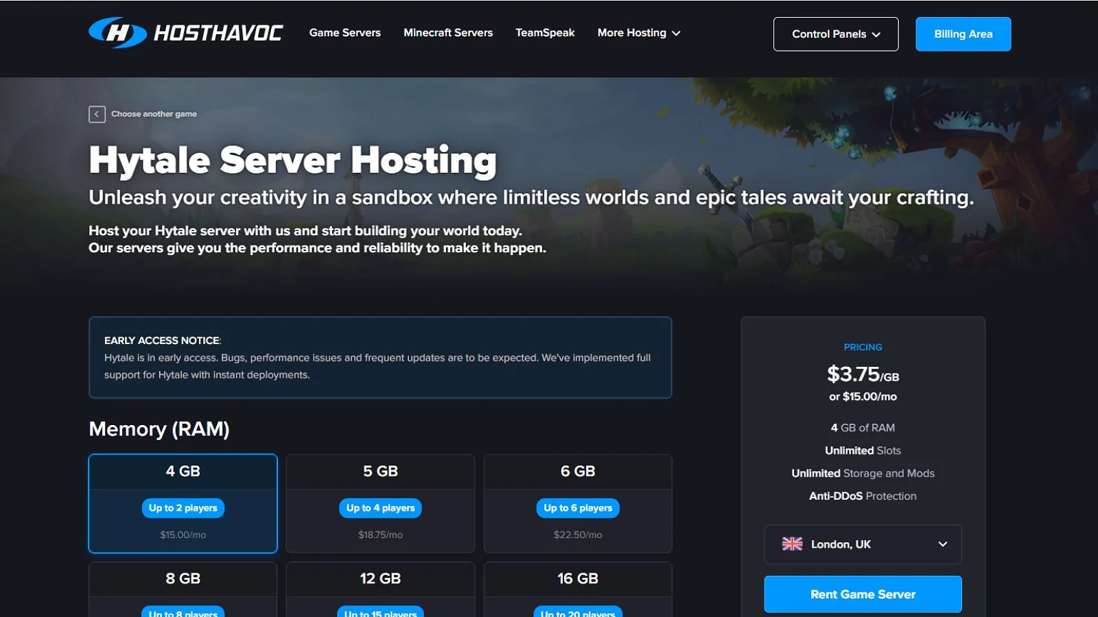 Host Havoc - Best Hytale Server Hosting Support