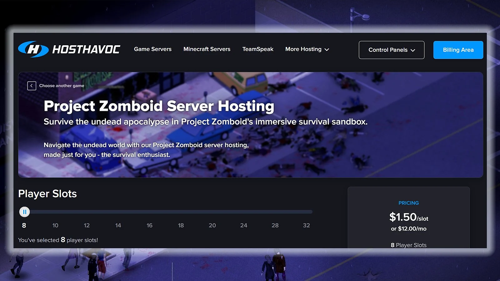 Host Havoc - Best Project Zomboid Server Hosting for Reliability