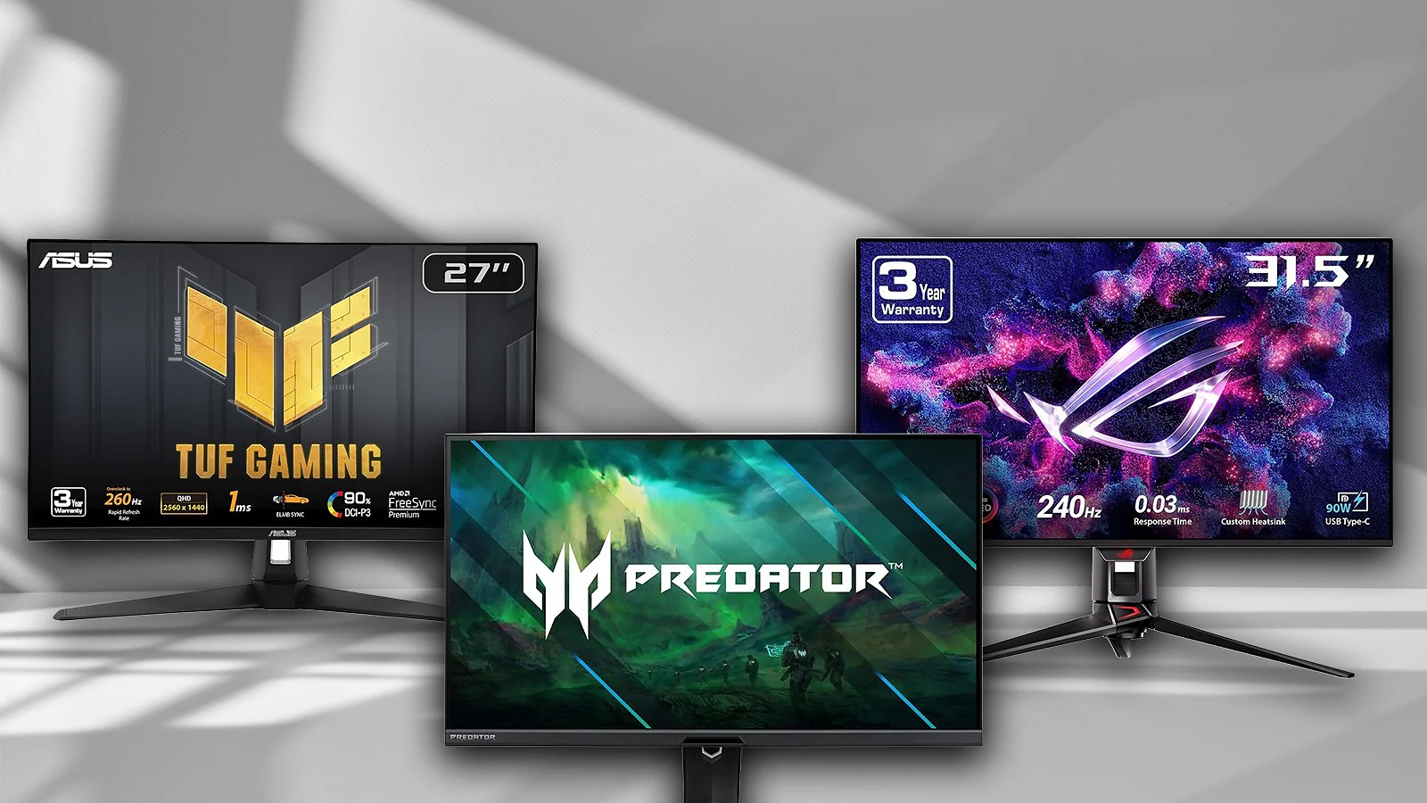 top three monitors on screen