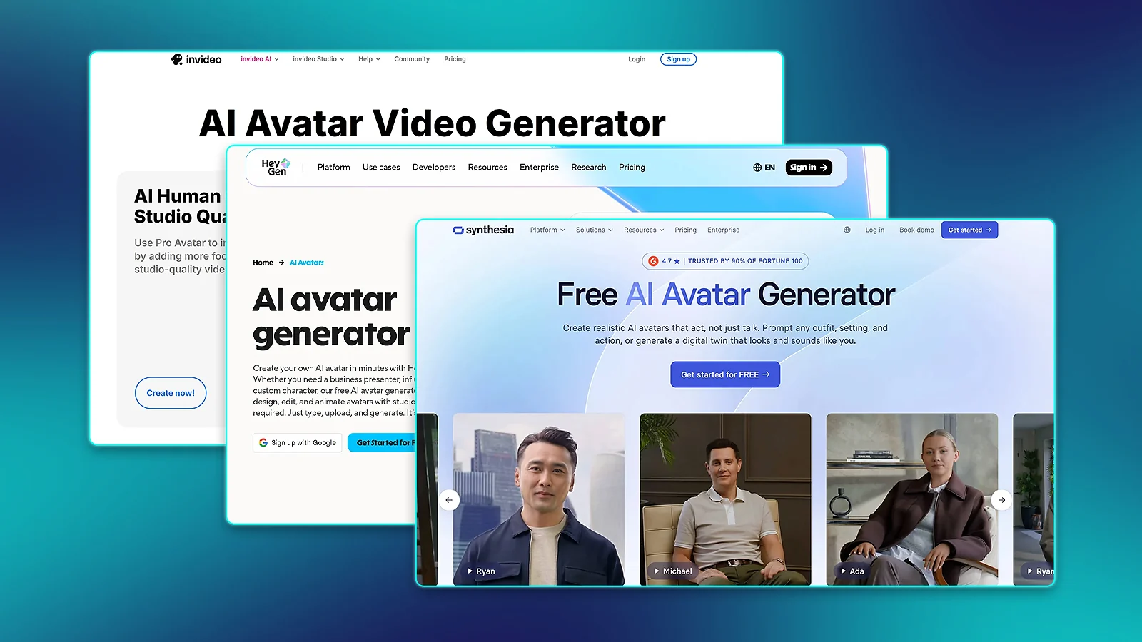 AI Avatar Video Generators: InVideo AI, HeyGen, and Synthesia Platforms