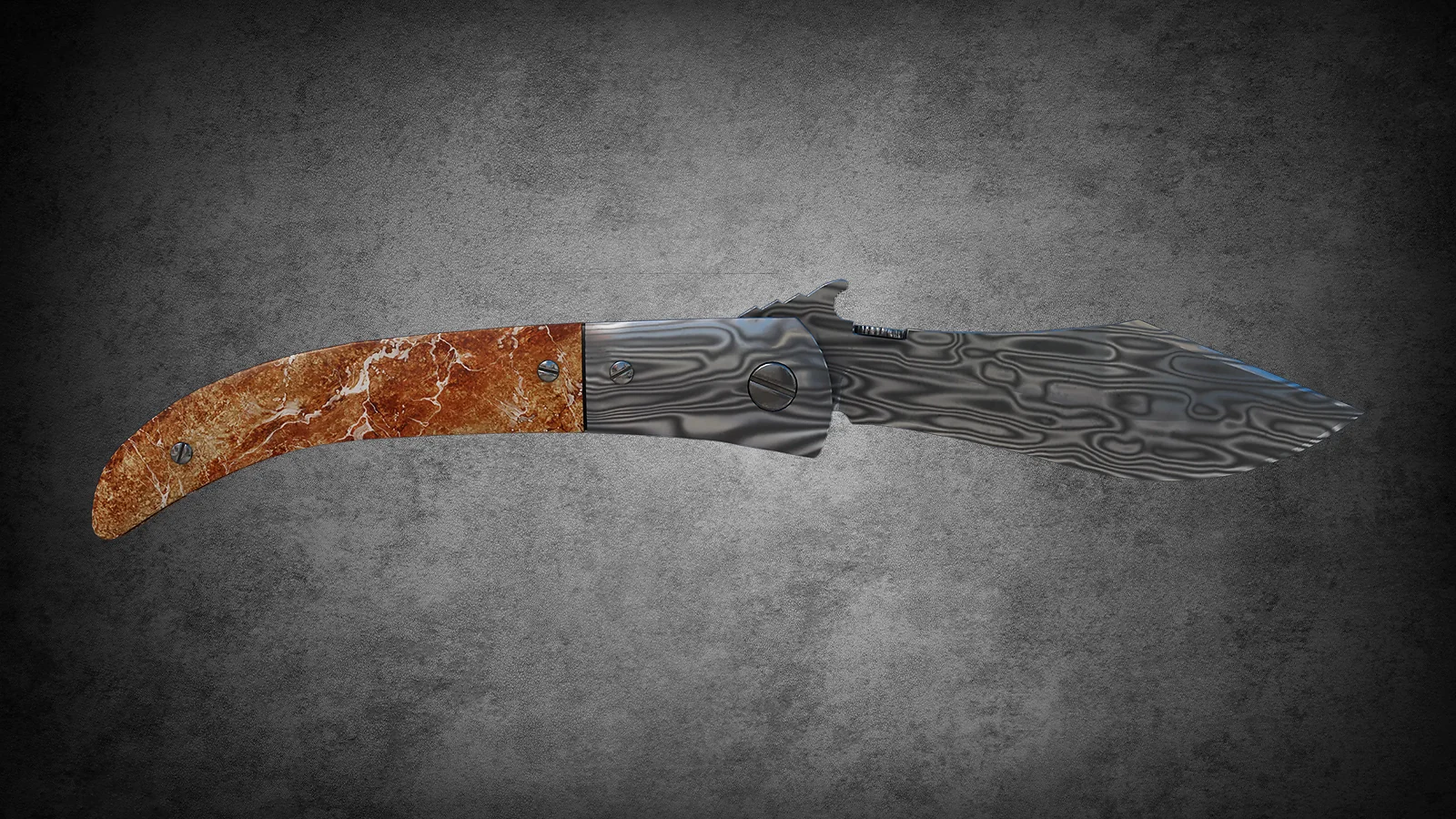 Prisma Case Knife - Navaja Knife Damascus Steel