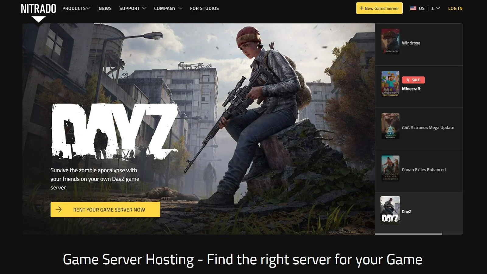 Nitrado - Best Overall DayZ Server Hosting