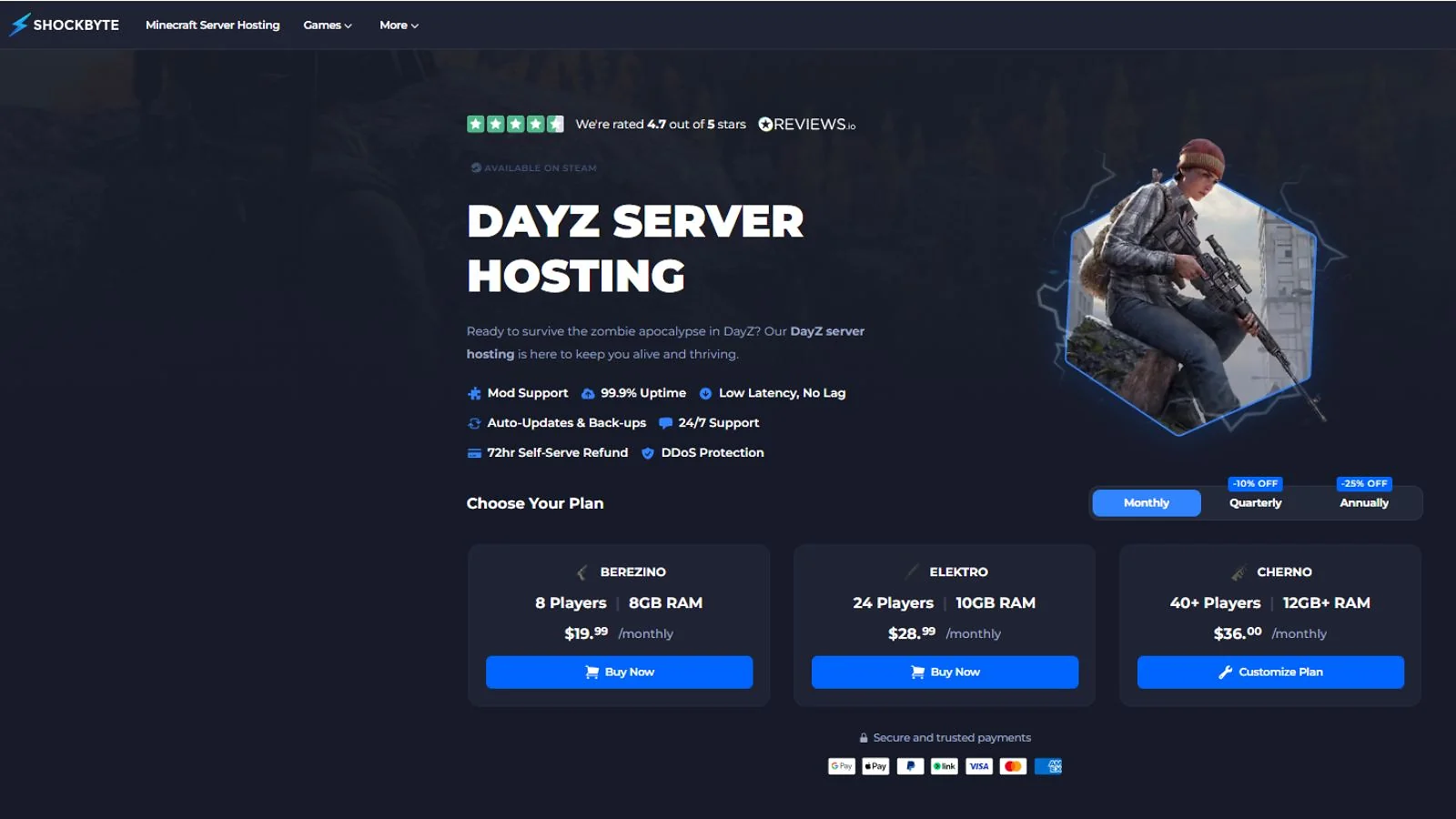 Shockbyte - Best DayZ Server Hosting for Established Brands