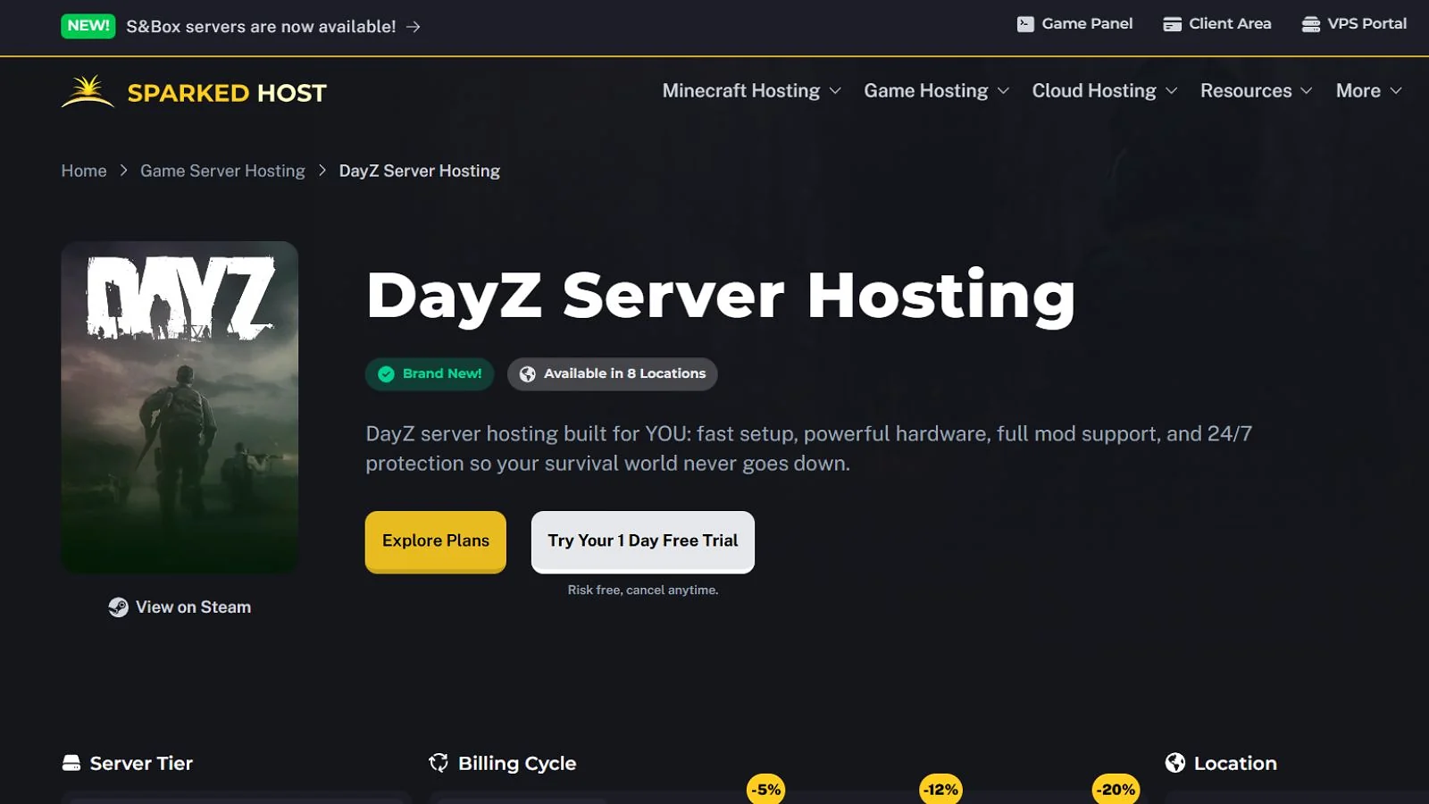 Sparked Host - Best DayZ Server Hosting Uptime Guarantee