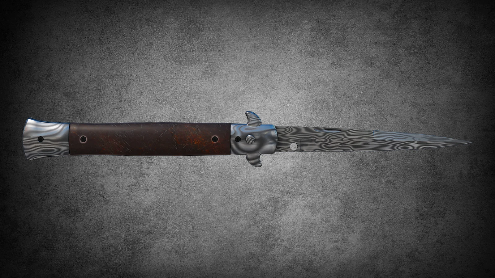Prisma Case Knife - Stiletto Knife Damascus Steel
