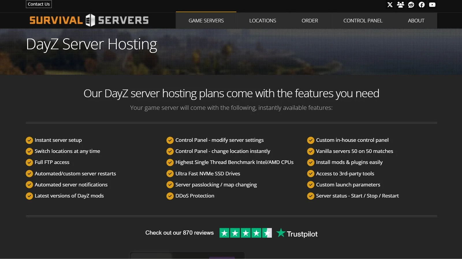 Survival Servers - Best Budget DayZ Server Hosting