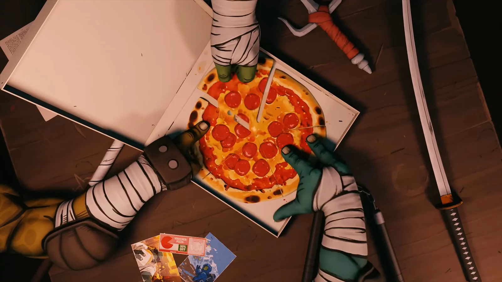 teenage mutant ninja turtles empire city team pizza time