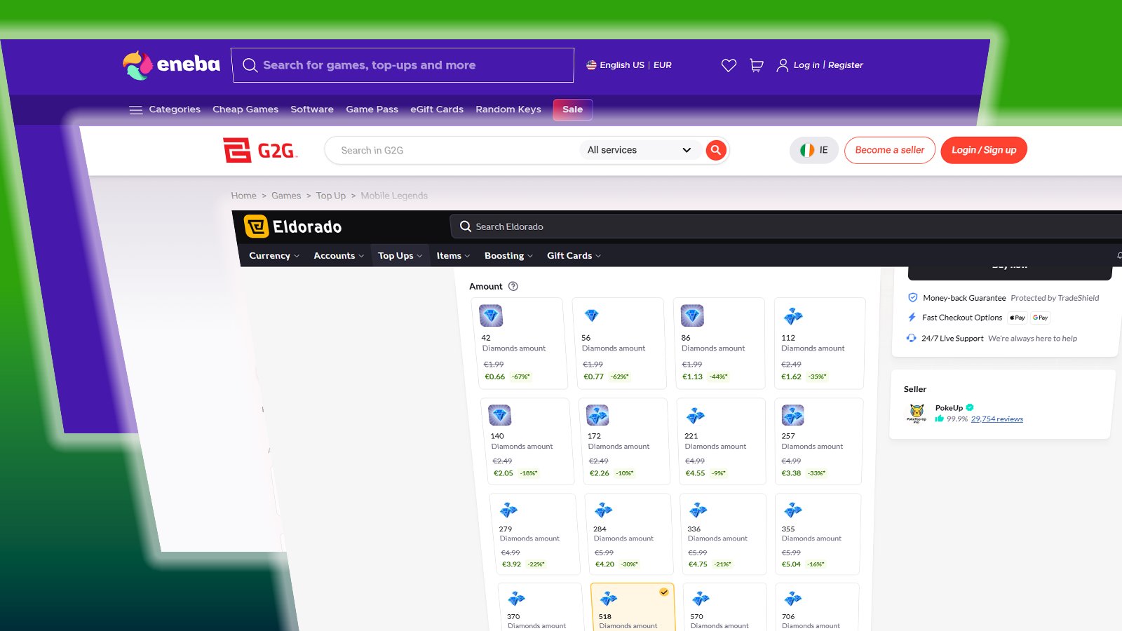 three providers compared best-website-to-buy-cheap-mobile-legends-diamonds