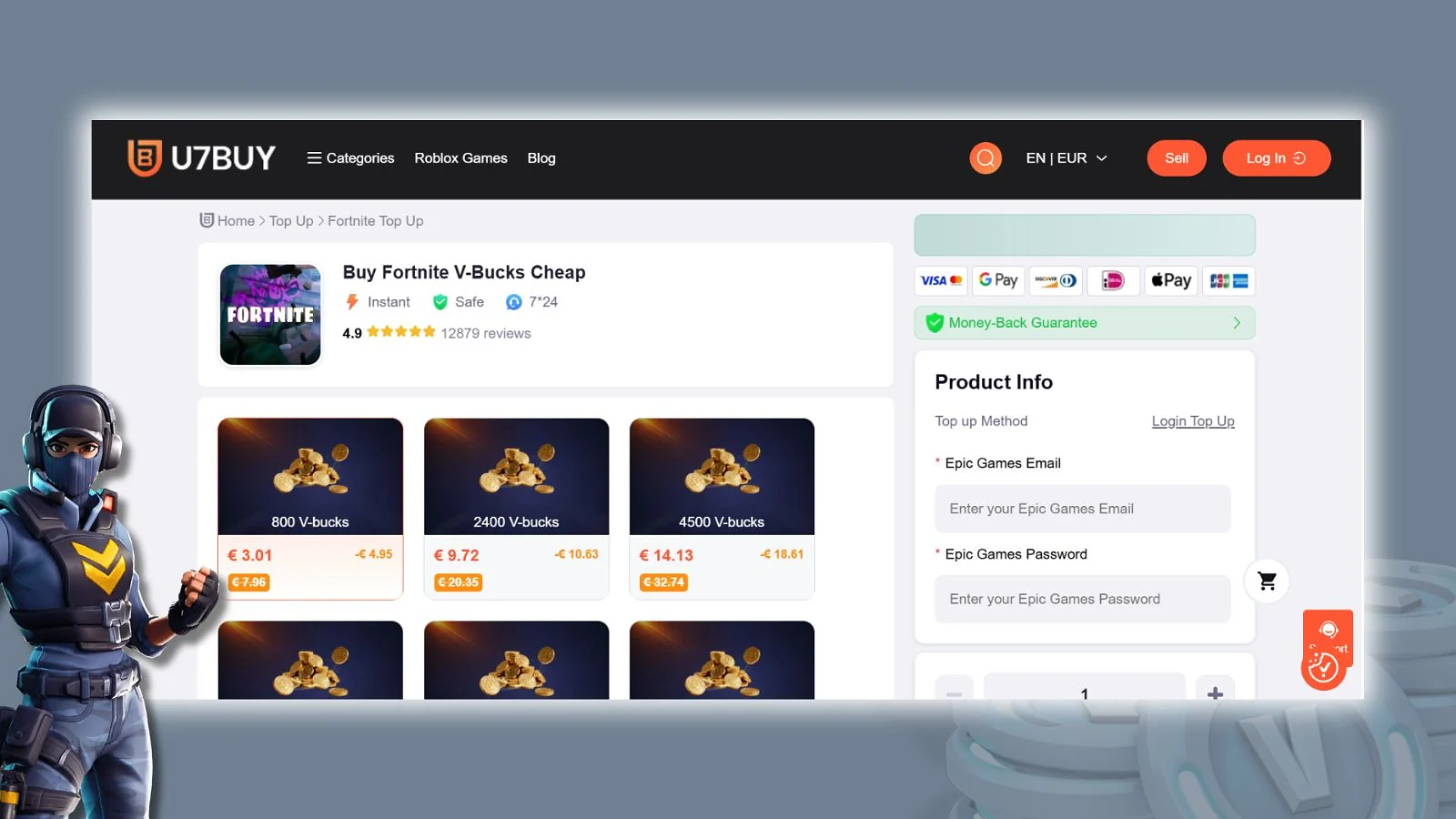 U7Buy - Best Website to Buy Cheap V-Bucks for Fortnite Crew Subscriptions