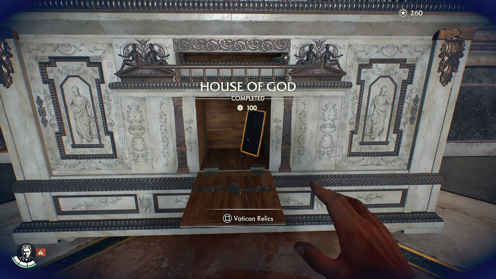 Unlocking a hidden Vatican Relic compartment in Indiana Jones and the Great Circle
