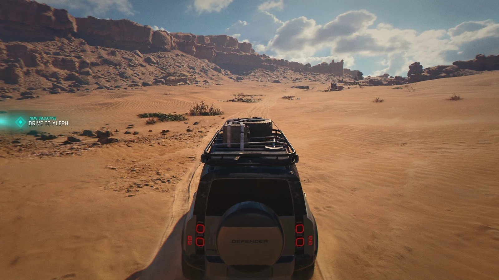 Driving through the desert