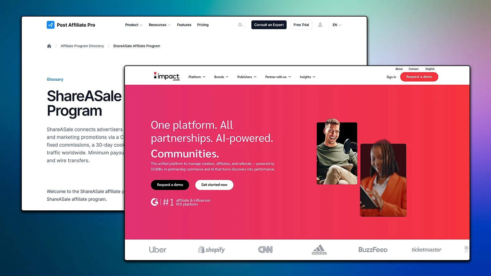 Plataformas de marketing de afiliados: ShareASale e Impact
