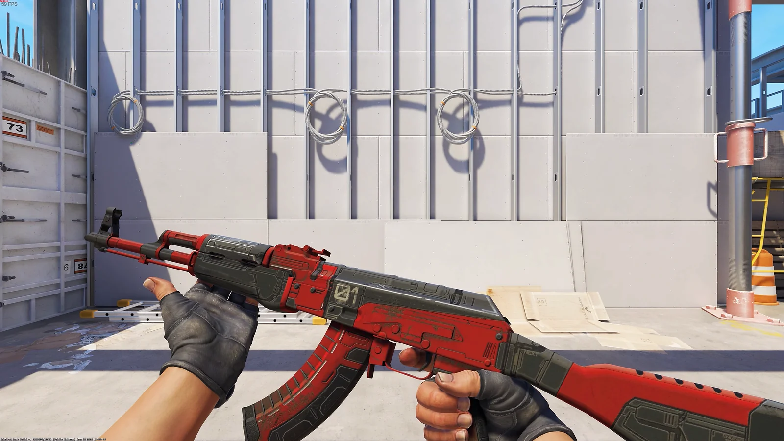 Red AK Skins in CS2 - AK-47 Orbit Mk01 in-game view