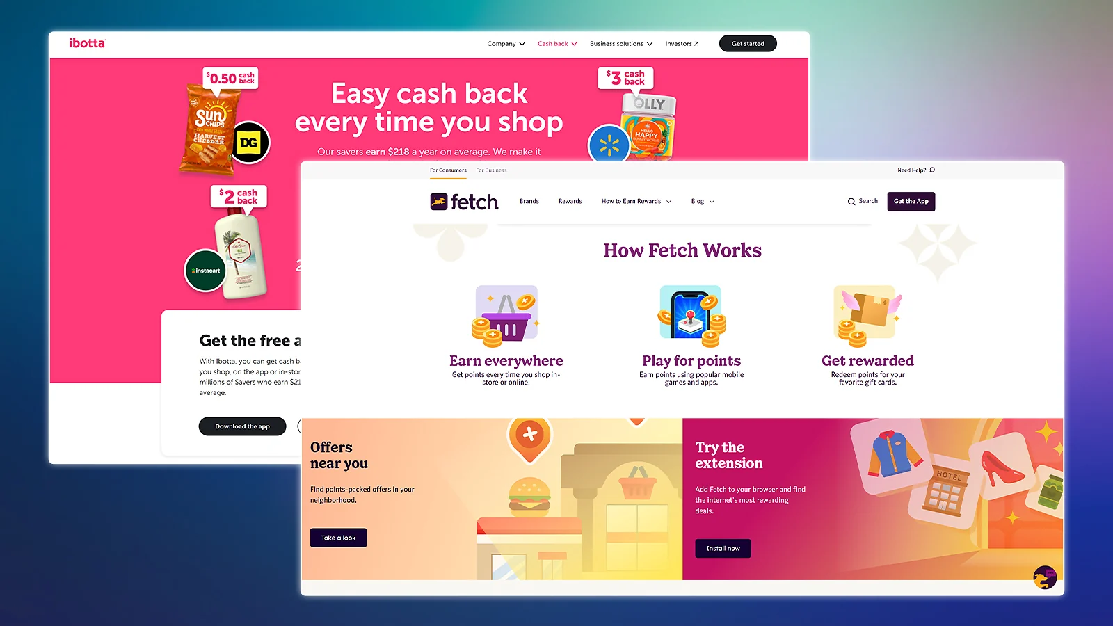 Aplicaciones de reembolso: las páginas web de Ibotta y Fetch Rewards