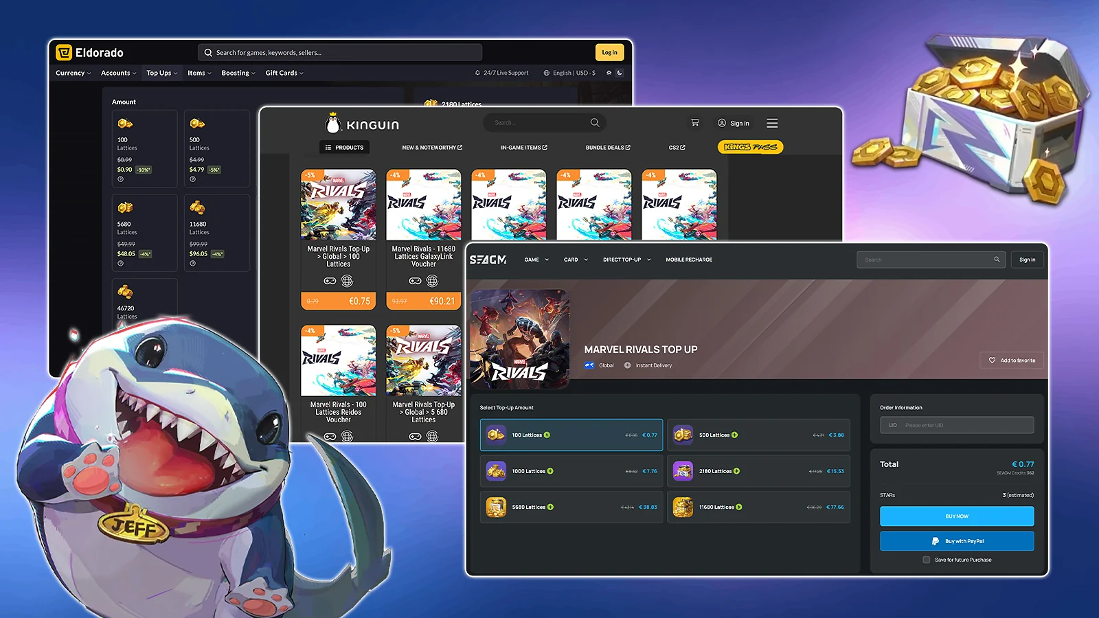 Third-Party Stores: Purchasing Marvel Rivals Lattices on Eldorado, Kinguin, and SEAGM
