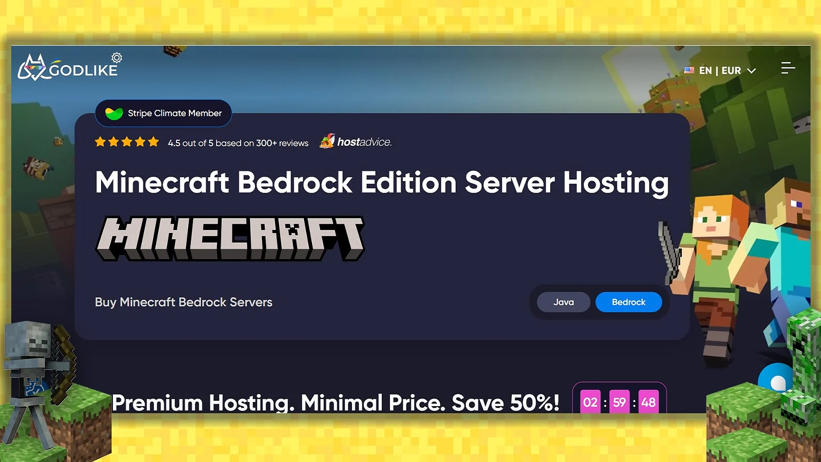 godlike.host - Best Minecraft Bedrock Hosting for EU Players