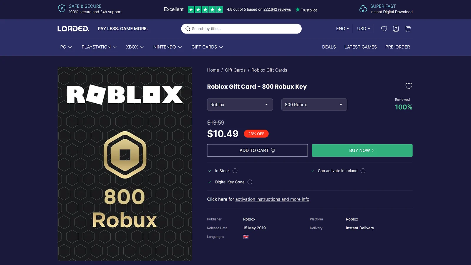 Loaded - Best Established Platform for Roblox Gift Cards