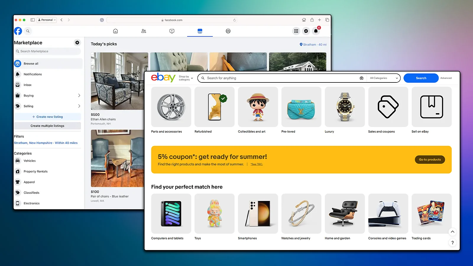 Plataformas para la compraventa de artículos: Facebook Marketplace y eBay