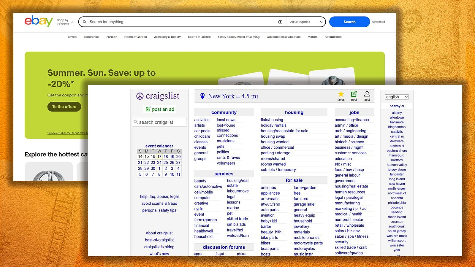 Ebay and Craiglist sites