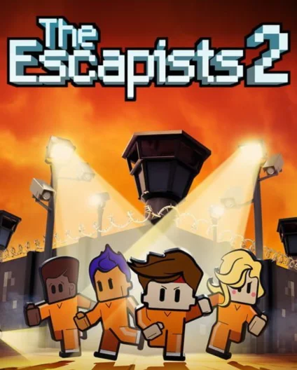 The Escapists 2 official cover art with four inmates on the run