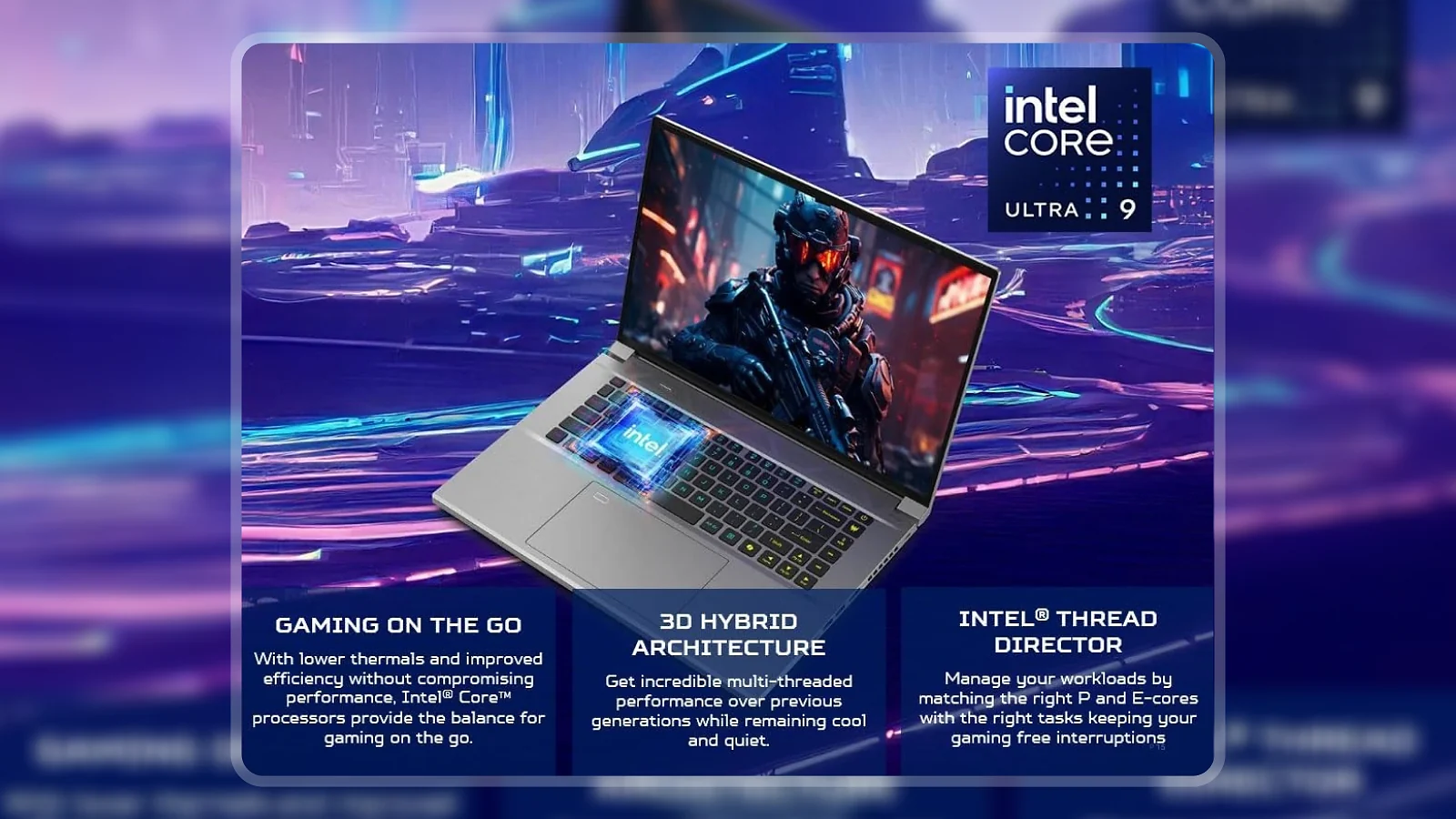 Acer Predator Triton Neo 16 laptop open at an angle in a blue gaming environment with RGB keyboard lit