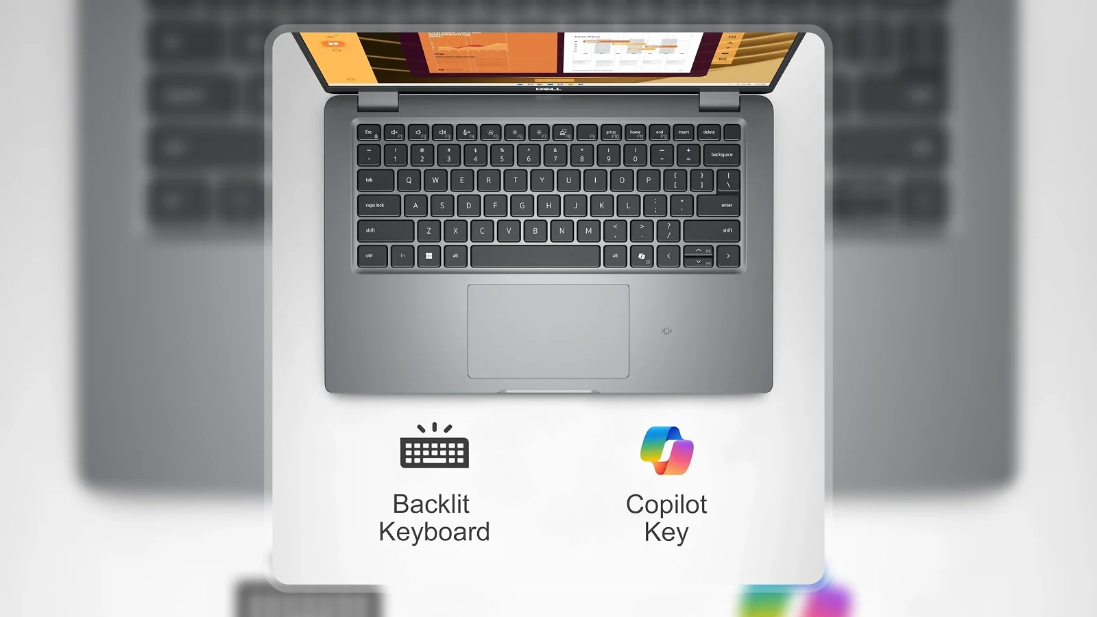 Dell XPS 13 9340 keyboard and touchpad viewed from above showing backlit keys and layout