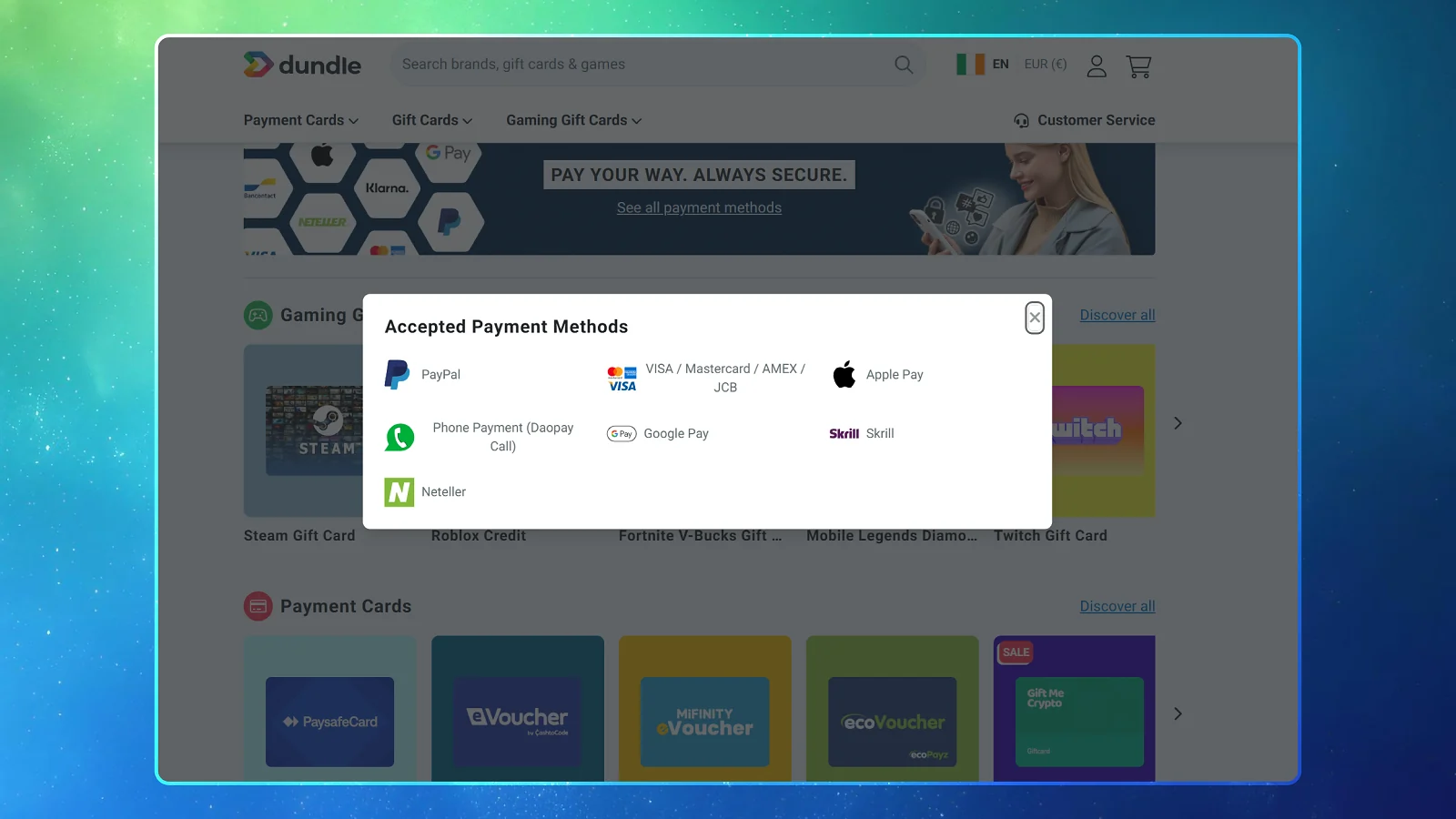 Payment methods