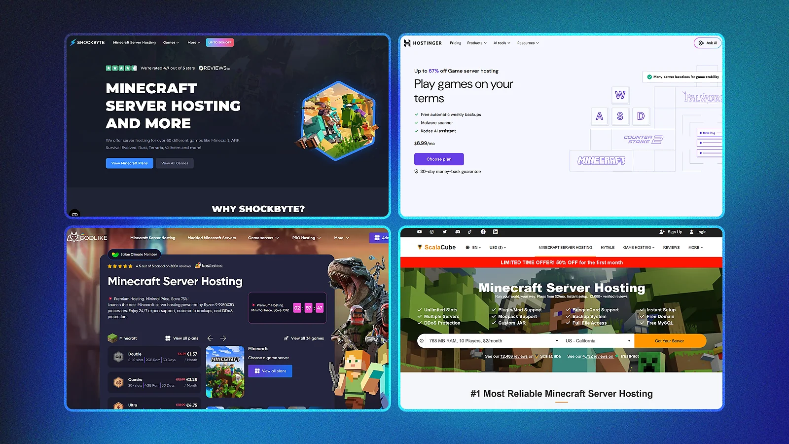 Shockbytem Hostinger, Scalacube and Godlike,host screenshots