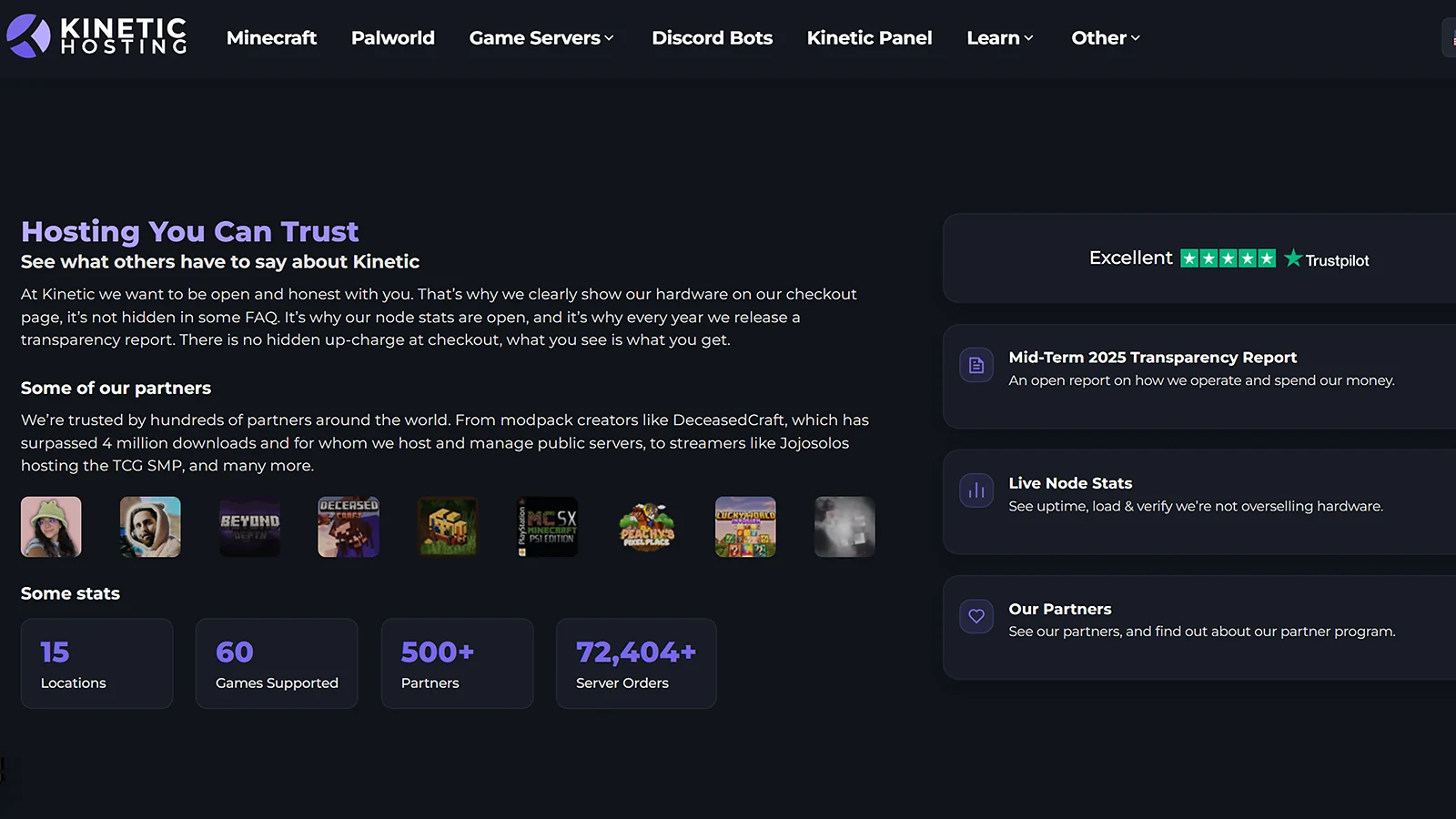 Kinetic hosting web page