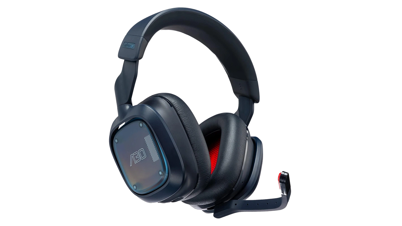 Logitech G Astro A30 Lightspeed Wireless Gaming Headset in blue angled view on white background