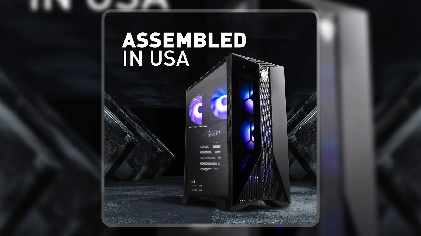 MSI Aegis Z2 gaming desktop tower with RGB fans lit on textured concrete background