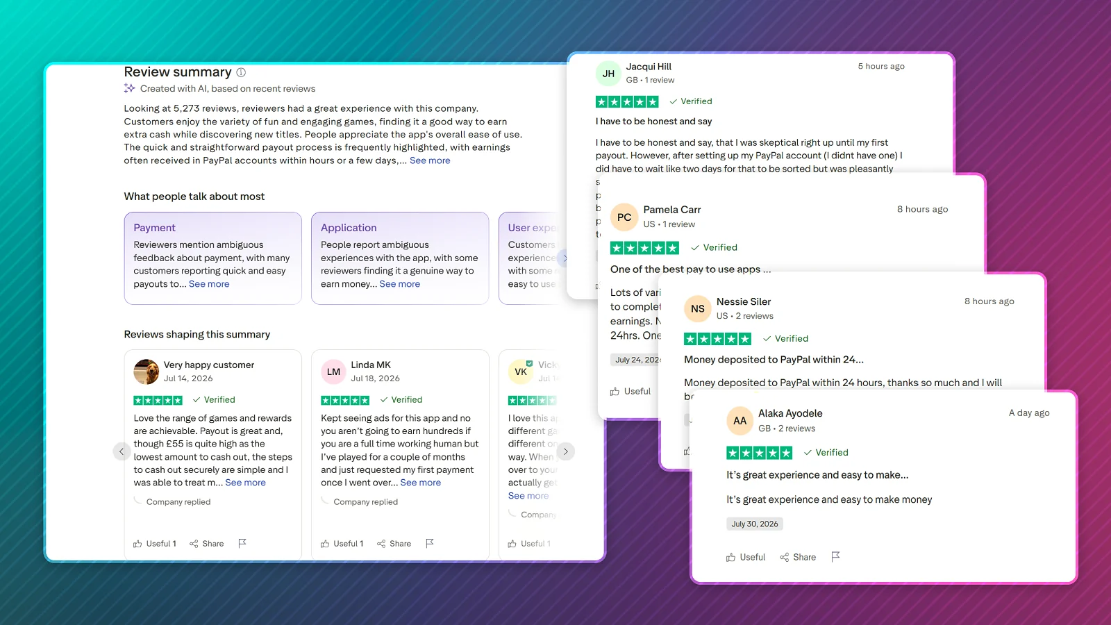 Página de opiniones de TesterUp en Trustpilot