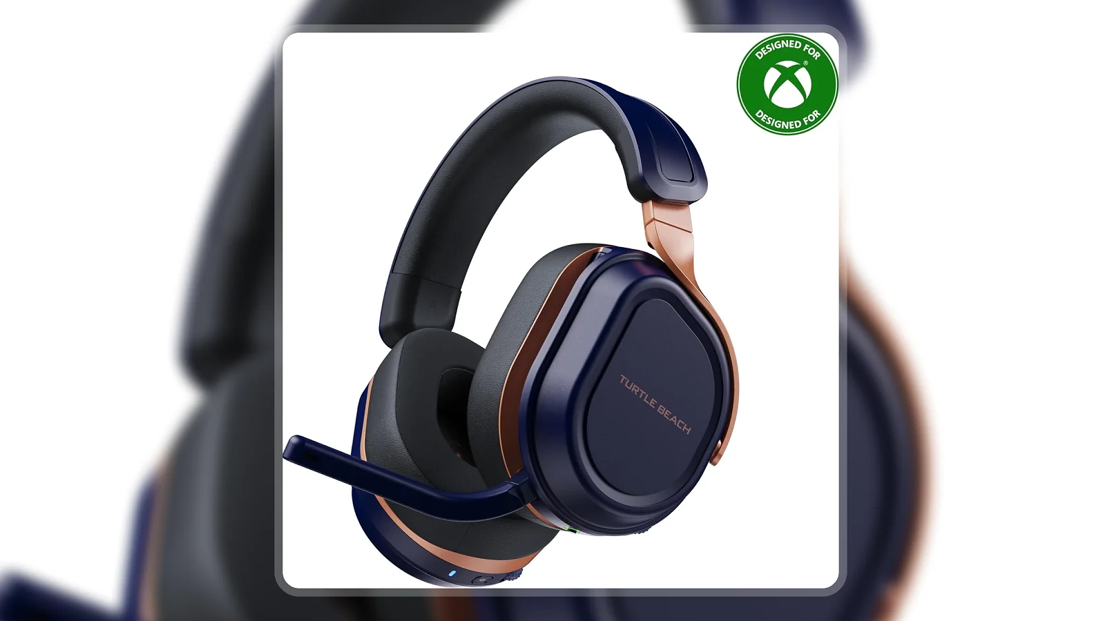 Turtle Beach Stealth 700 Gen 3 gaming headset in cobalt blue and copper on white background