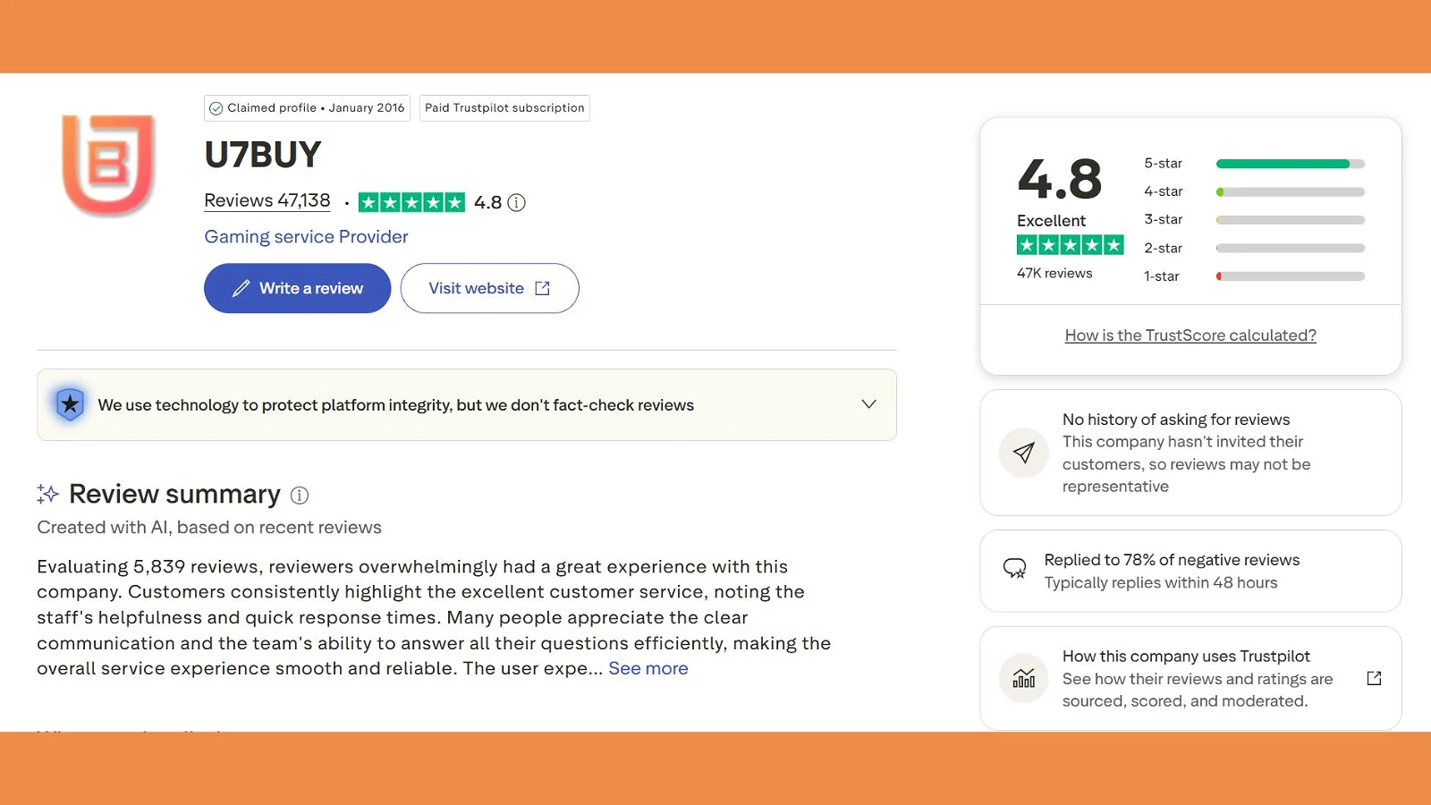 u7buy trustpilot review
