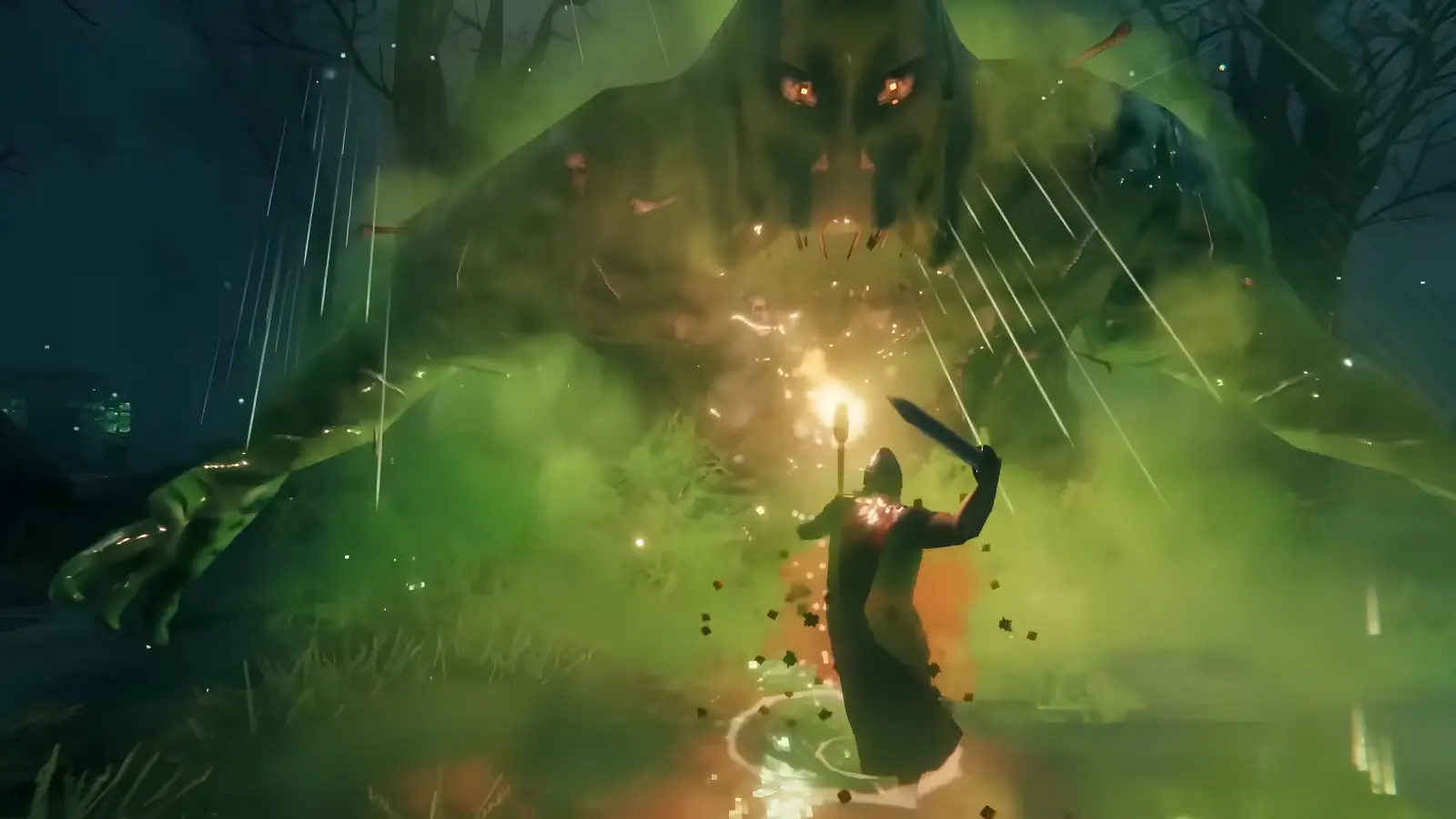 A monster attack in Valheim showing the game's punishing combat encounters