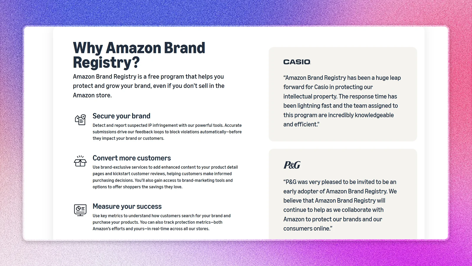 Ventajas del Registro de marcas de Amazon