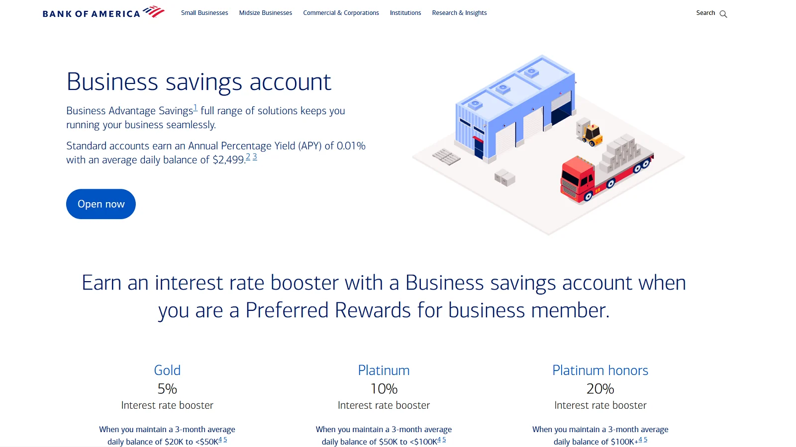 Bank of America main page