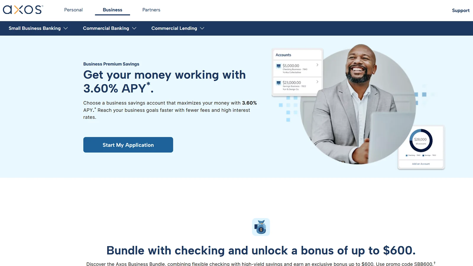 Webseite der Axoc Bank