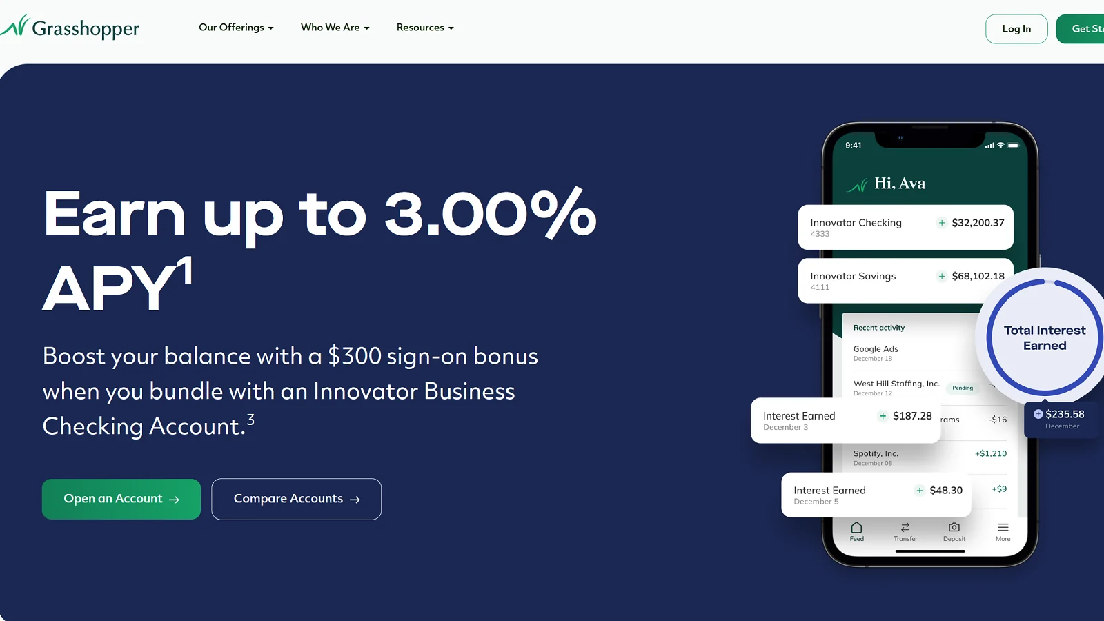 Website der Grasshopper Bank