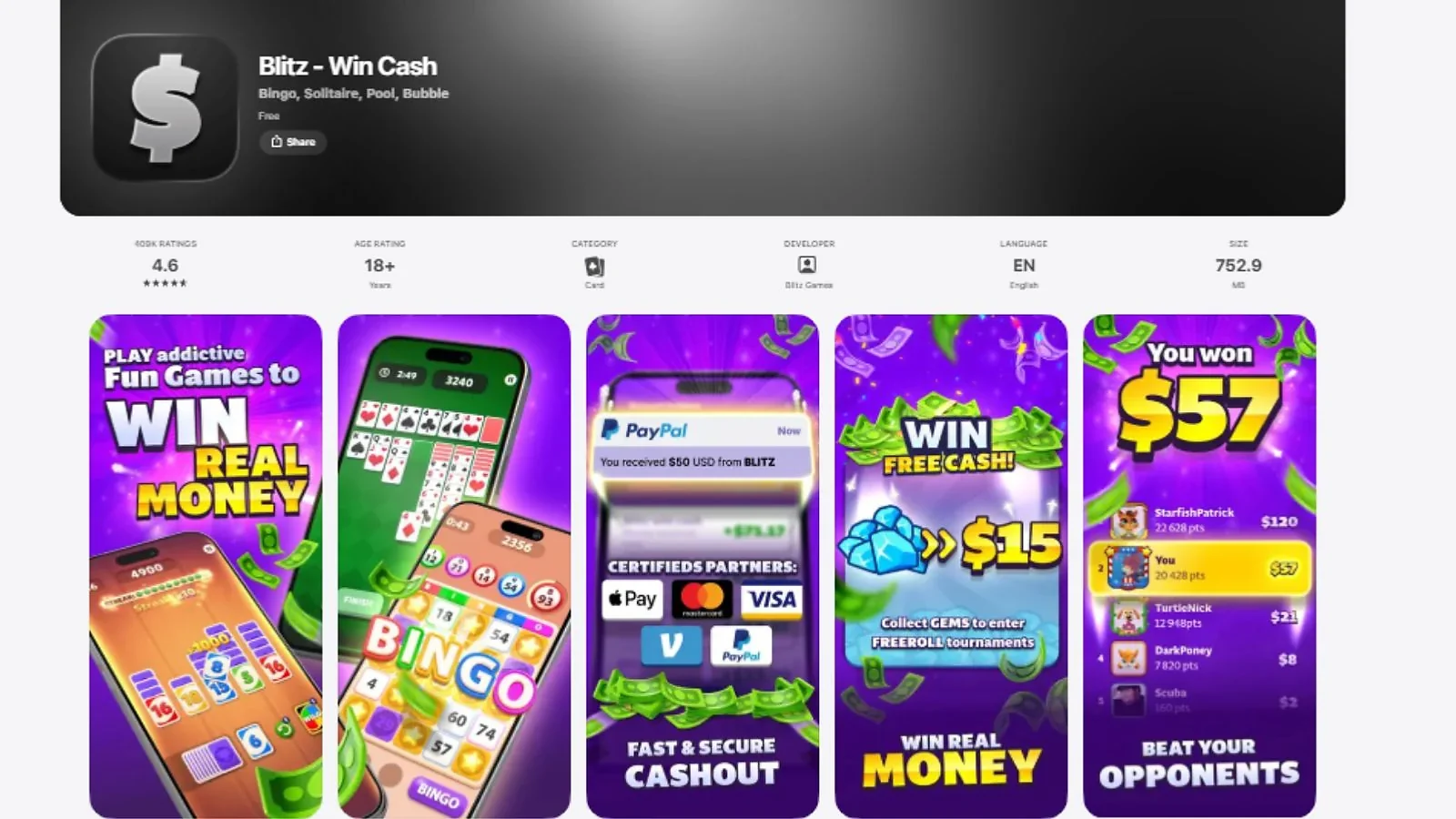 Blitz Win Cash - Best for Fast Trivia Wins