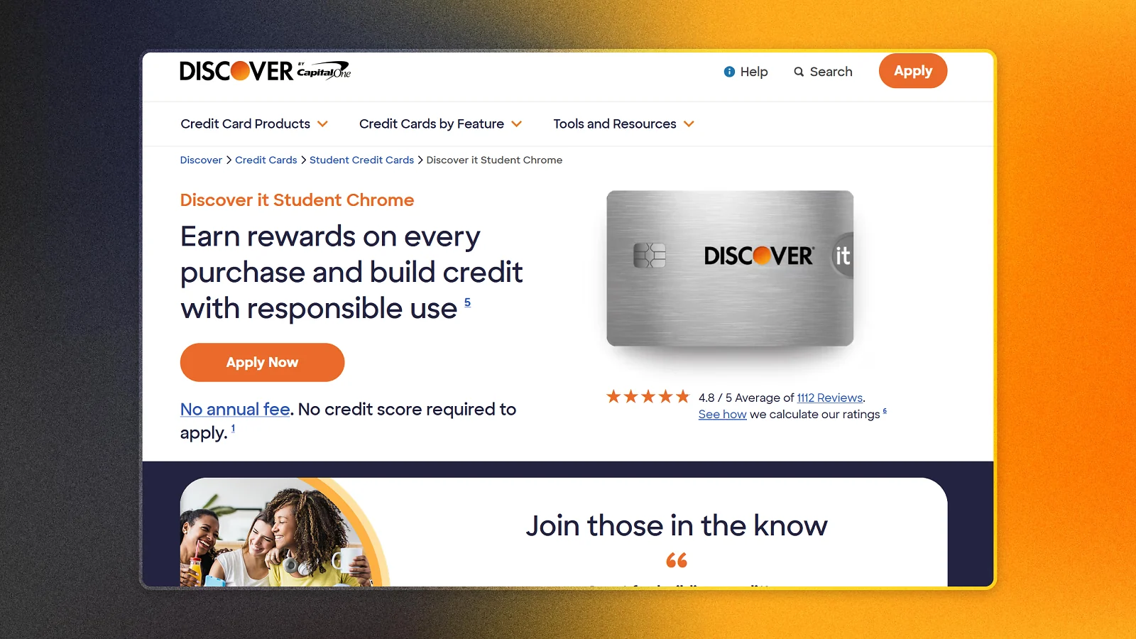 Discover main page - student chrome