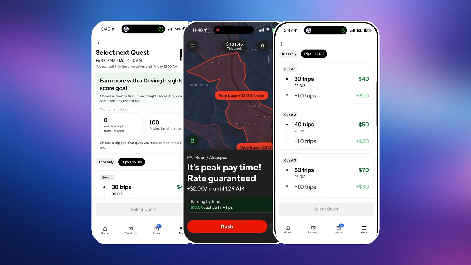 DoorDash Dasher app screen showing delivery earnings summary