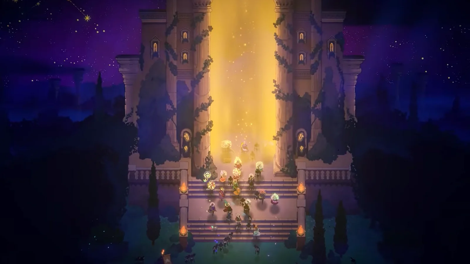 Players exploring a hand-drawn environment in 33 Immortals
