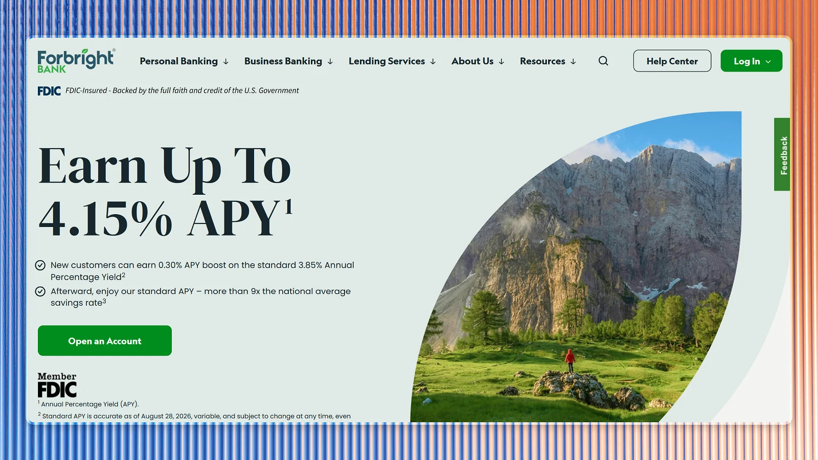 Webseite der Forbright Bank