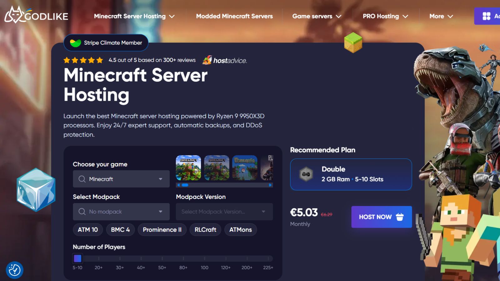 Godlike.Host ARK server hosting with server management panel and mod support