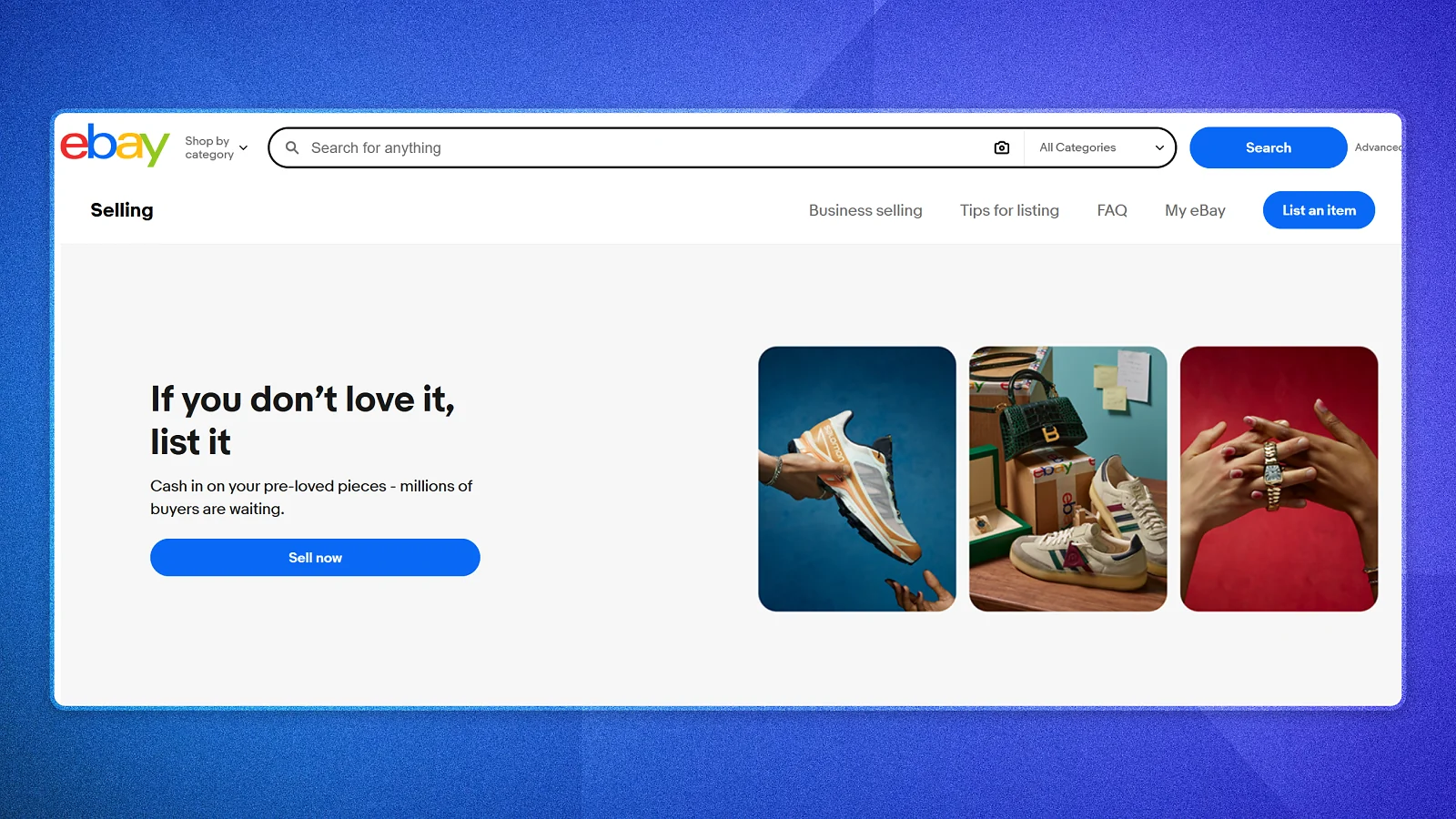 eBay website page