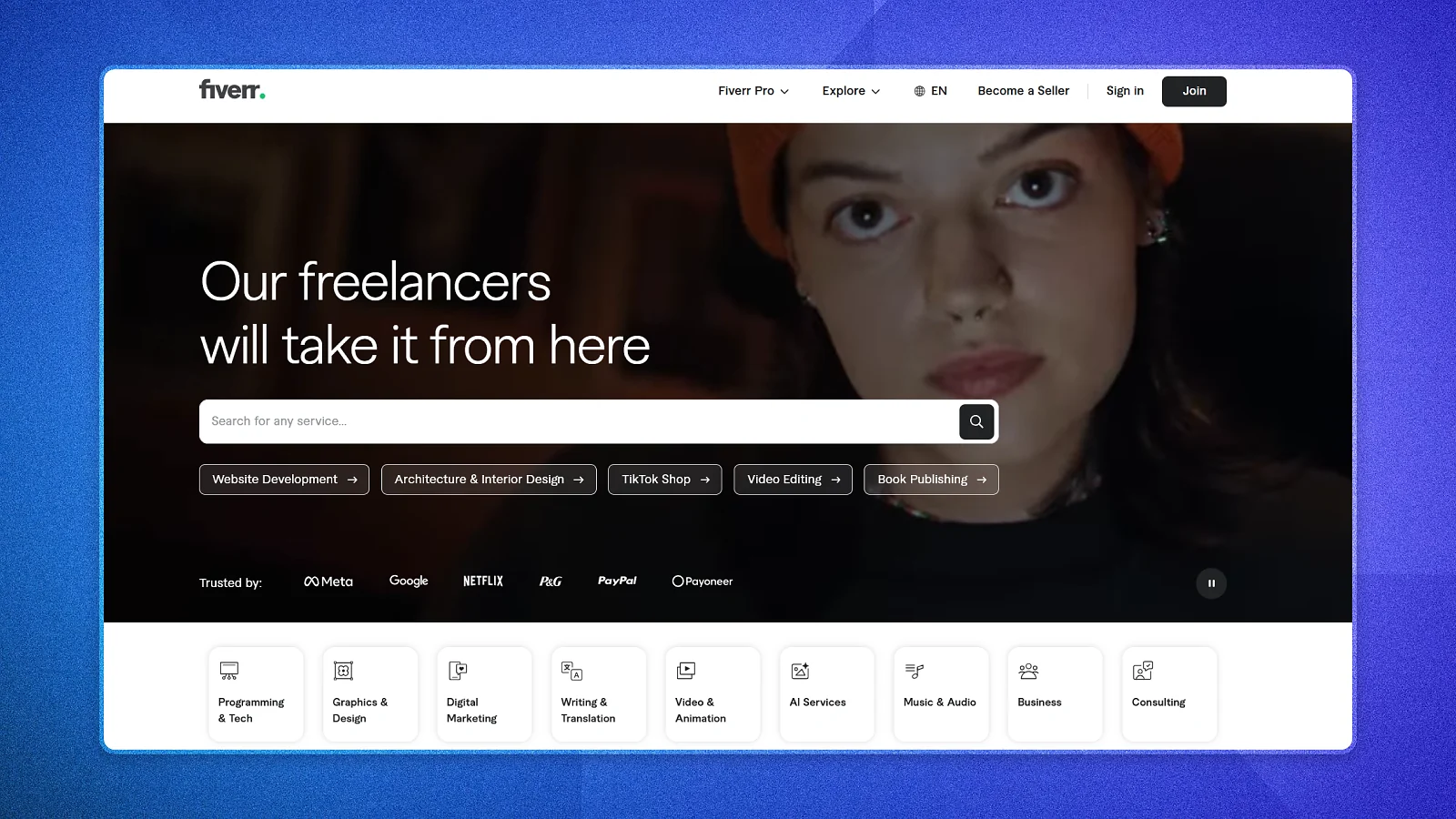 Fiverr website page