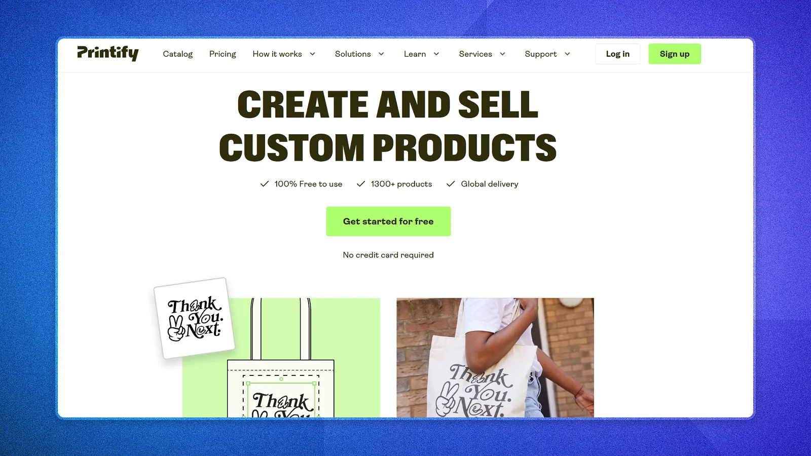Printify website page