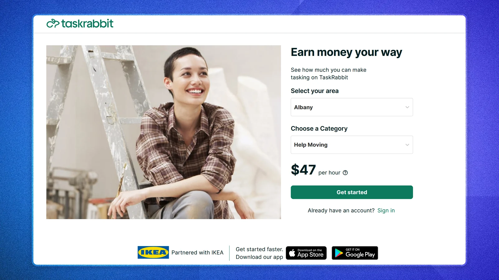 TaskRabbit website page