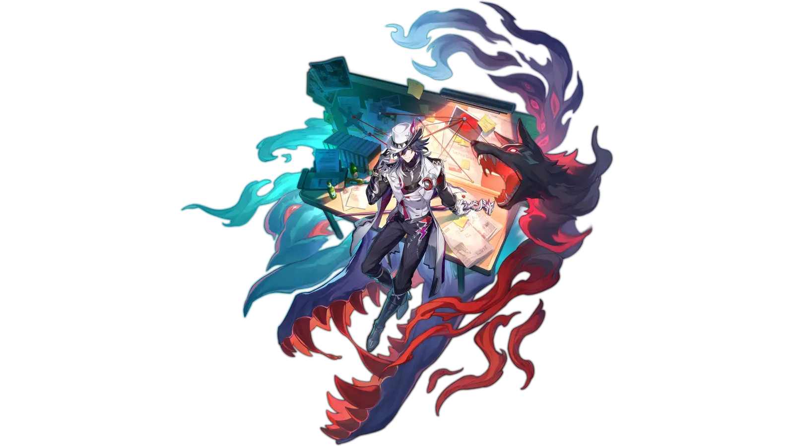 Ashveil official character art, private detective persona